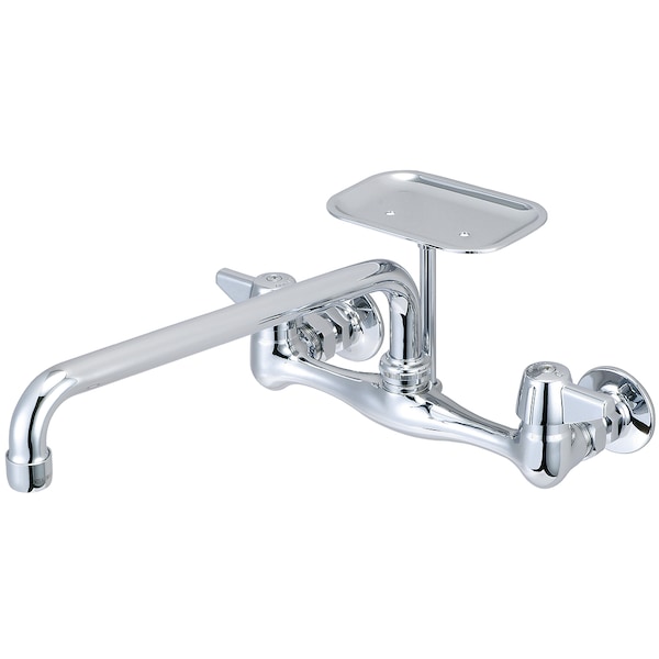Two Handle Wallmount Kitchen Faucet, NPT, Wallmount, Polished Chrome, Weight: 4.5